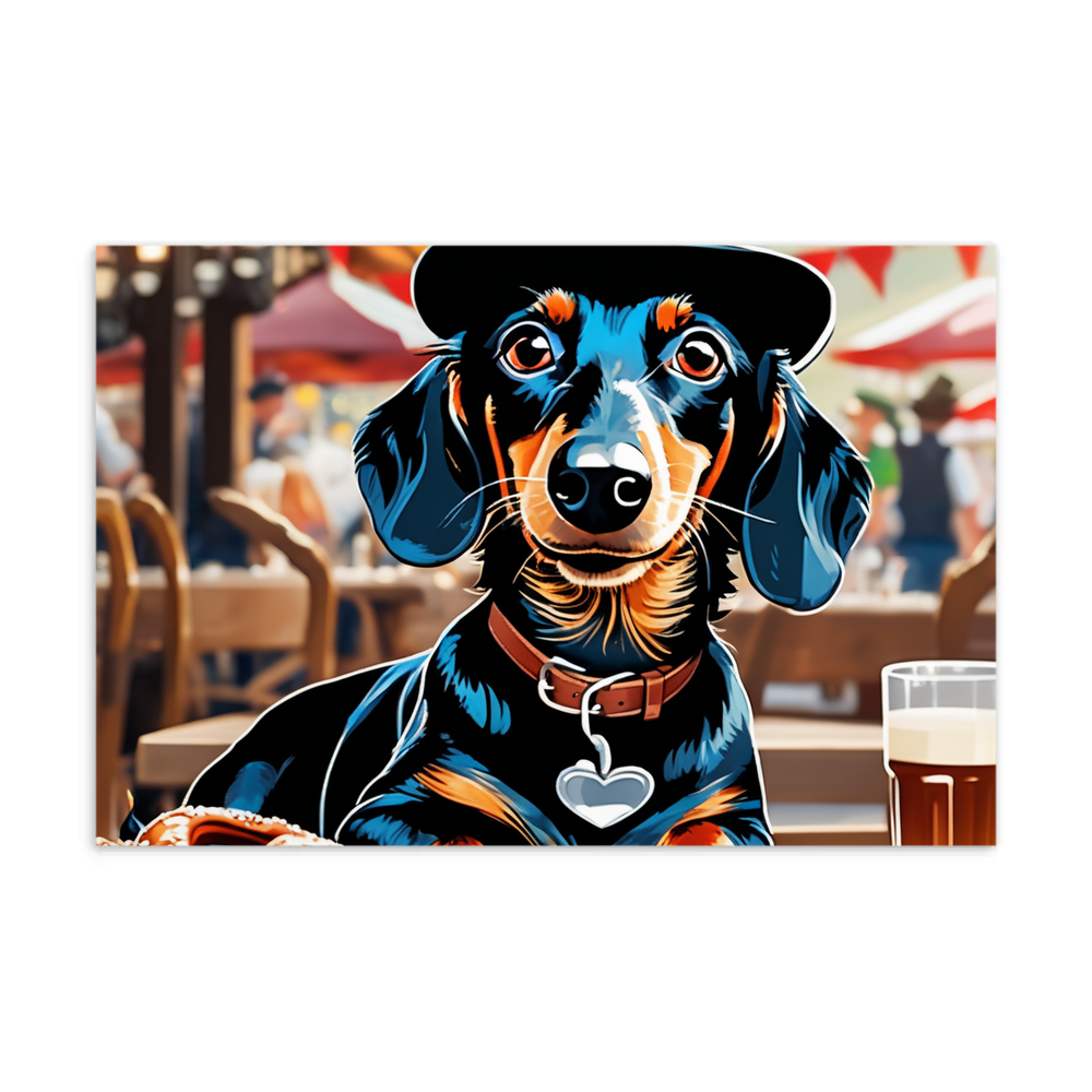 PugMug Custom Black Dachshund Postcard