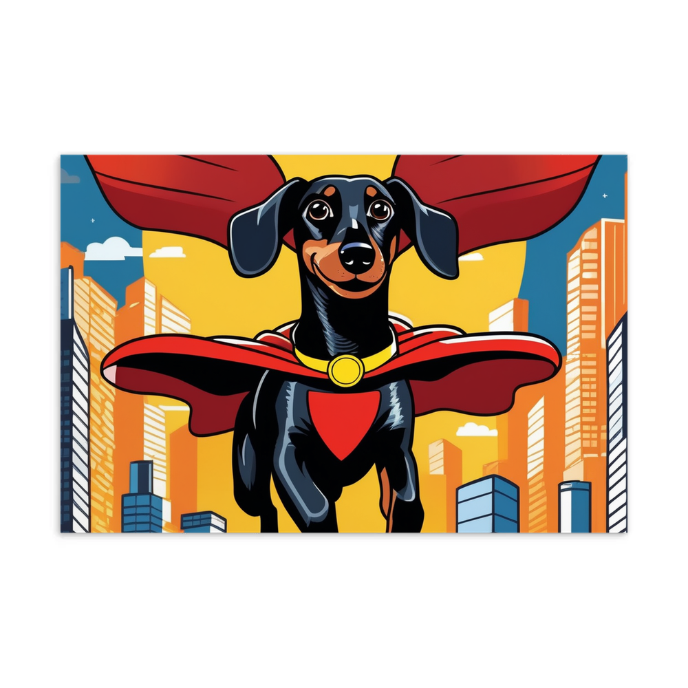 PugMug Custom Black Dachshund Postcard