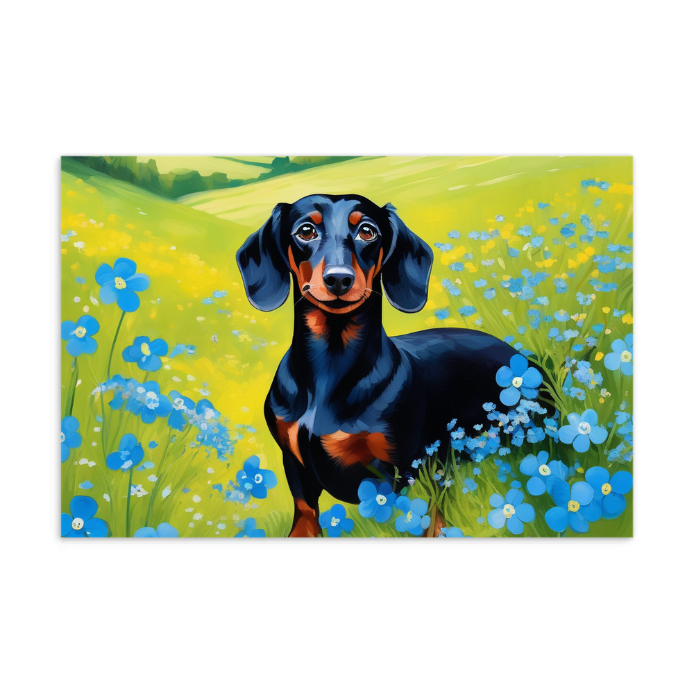 PugMug Custom Black Dachshund Postcard