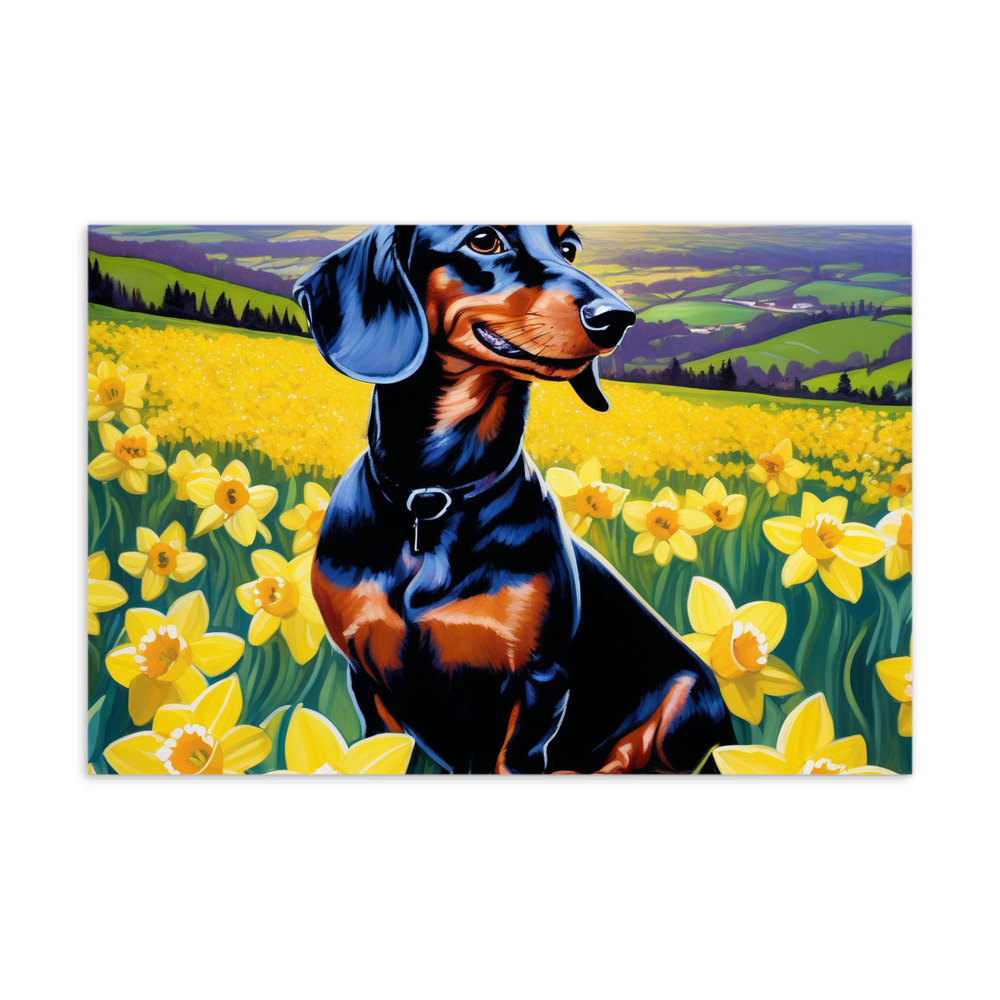 PugMug Custom Black Dachshund Postcard