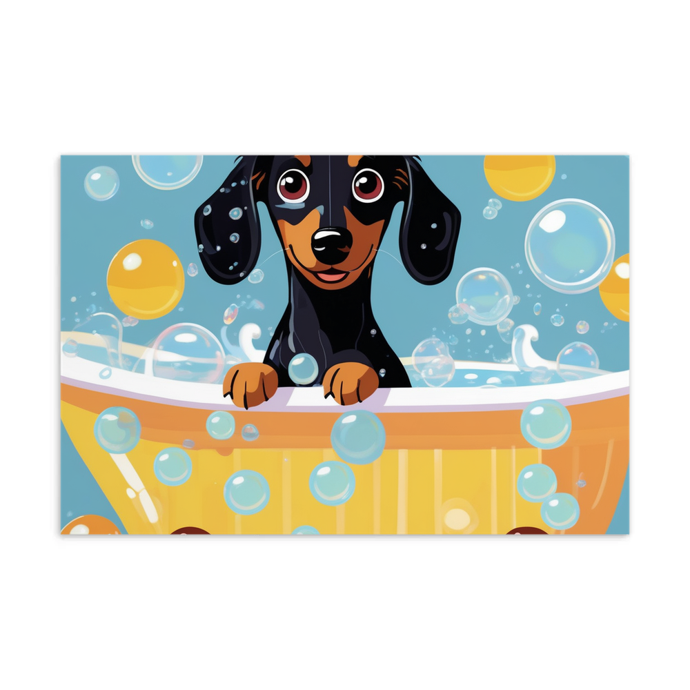 PugMug Custom Black Dachshund Postcard