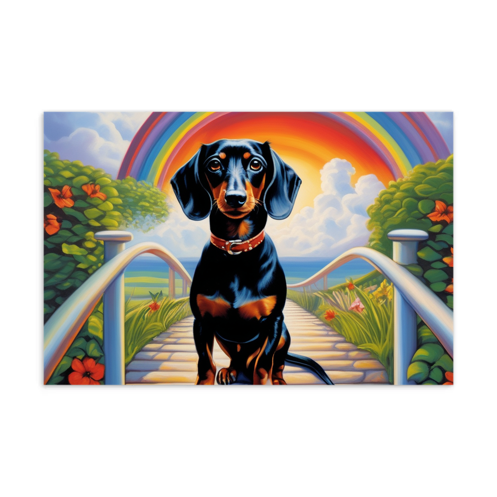 PugMug Custom Black Dachshund Postcard