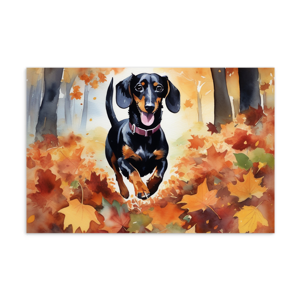 PugMug Custom Black Dachshund Postcard