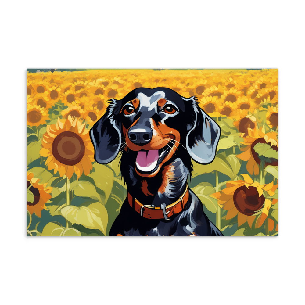 PugMug Custom Black Dachshund Postcard