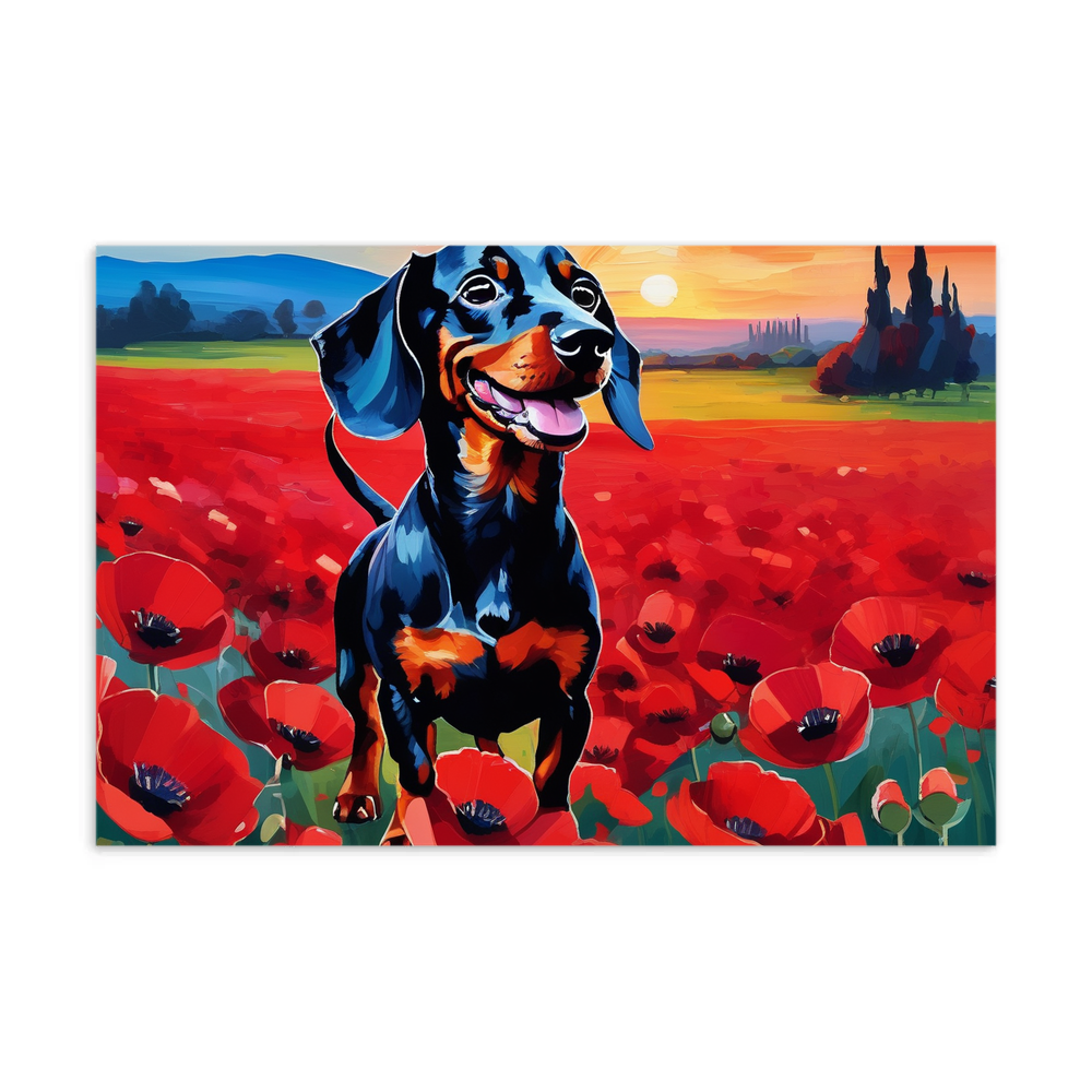 PugMug Custom Black Dachshund Postcard