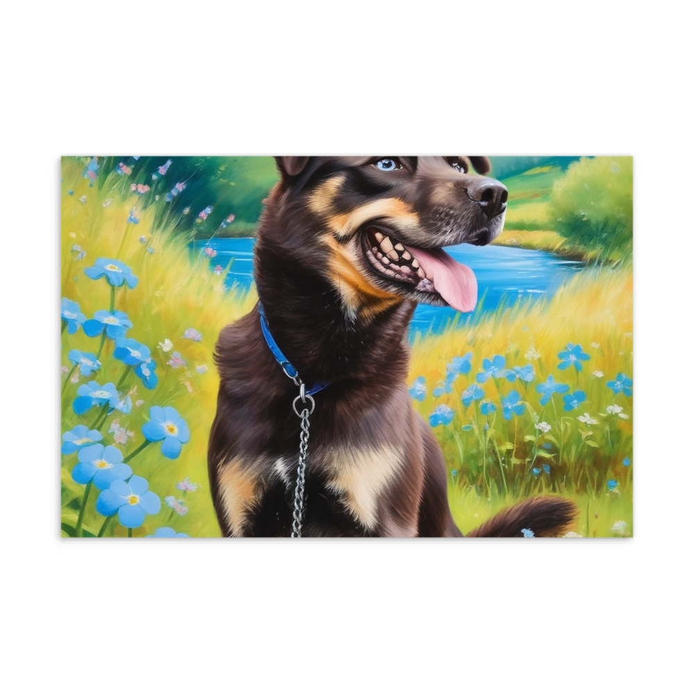 PugMug Custom Blue Postcard