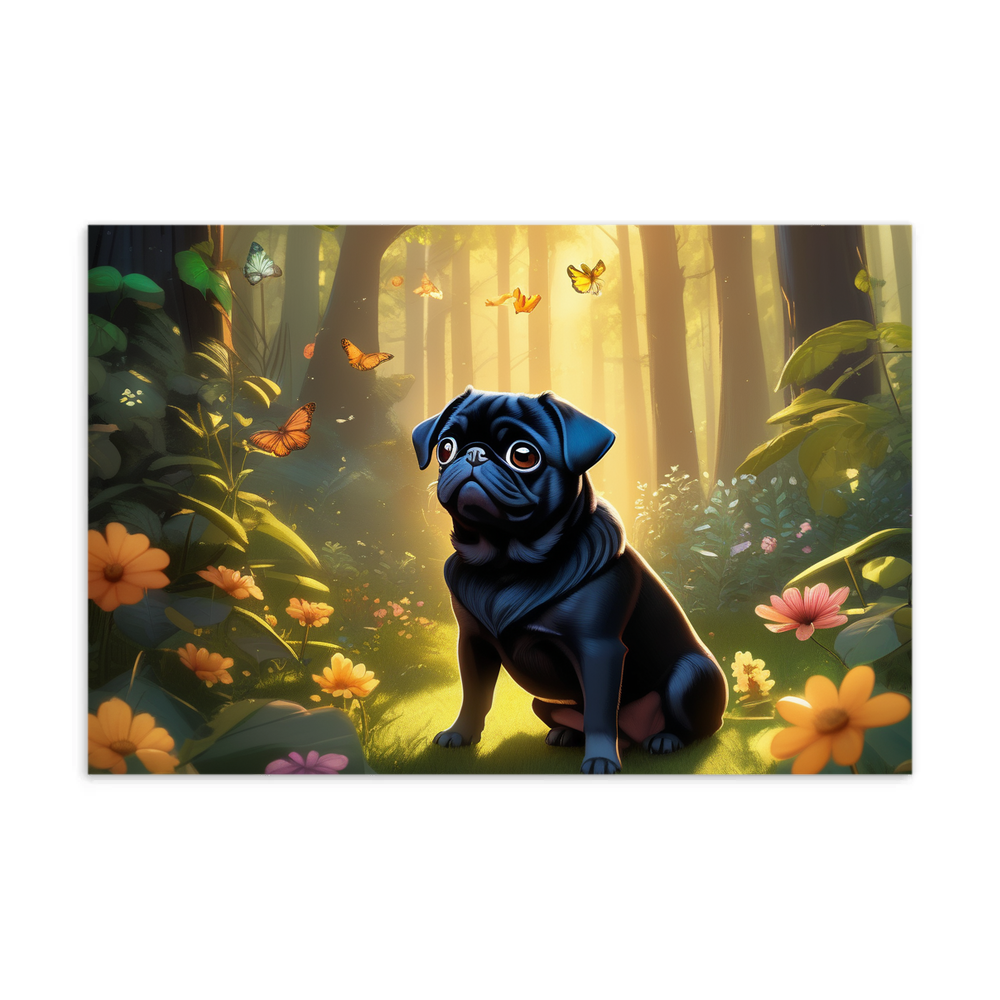 PugMug Custom Black Pug Postcard