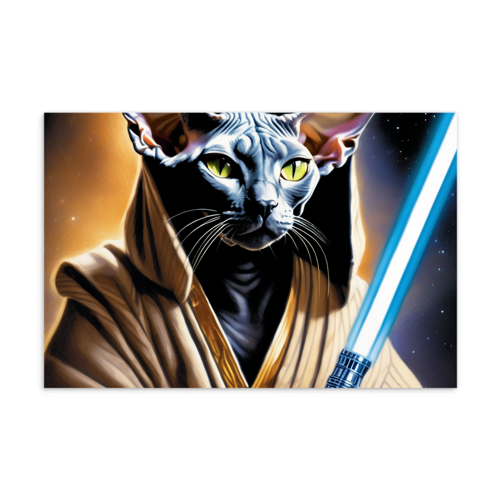 PugMug Custom Black Sphynx Cat Postcard