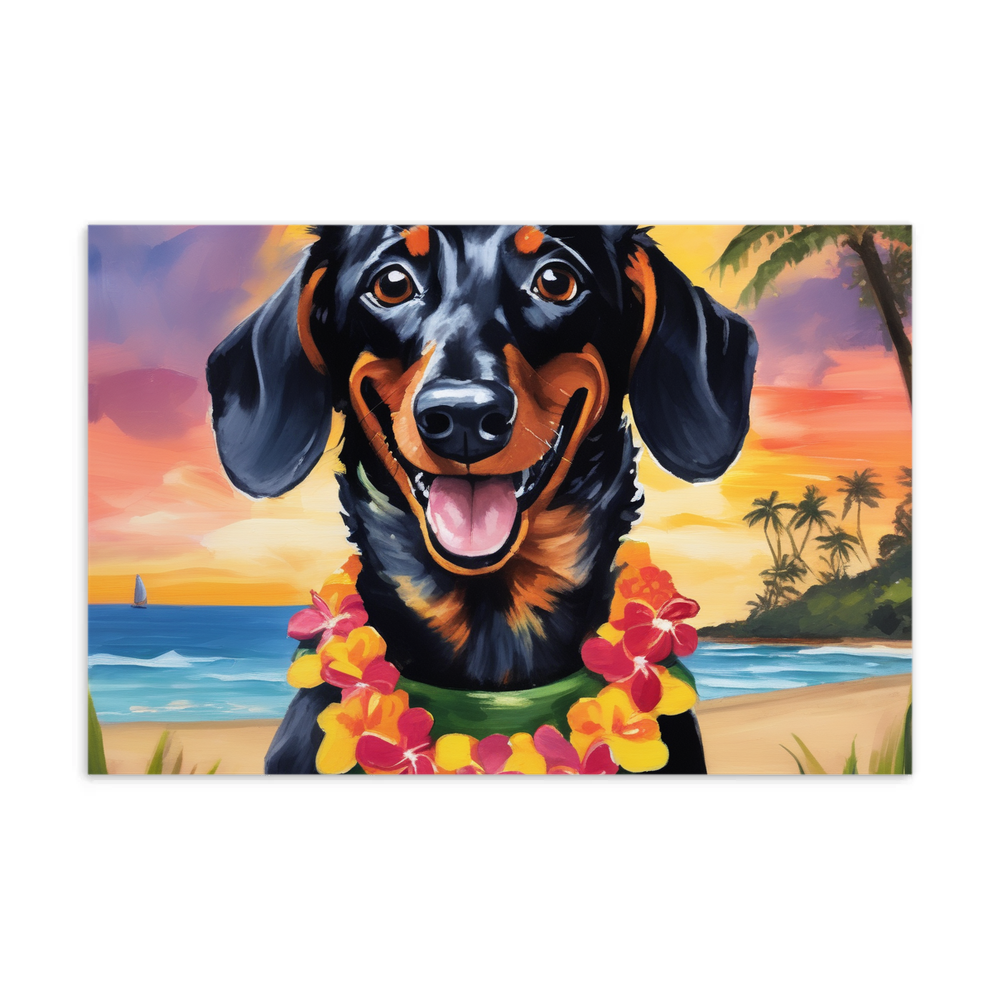 PugMug Custom Black Dachshund Postcard