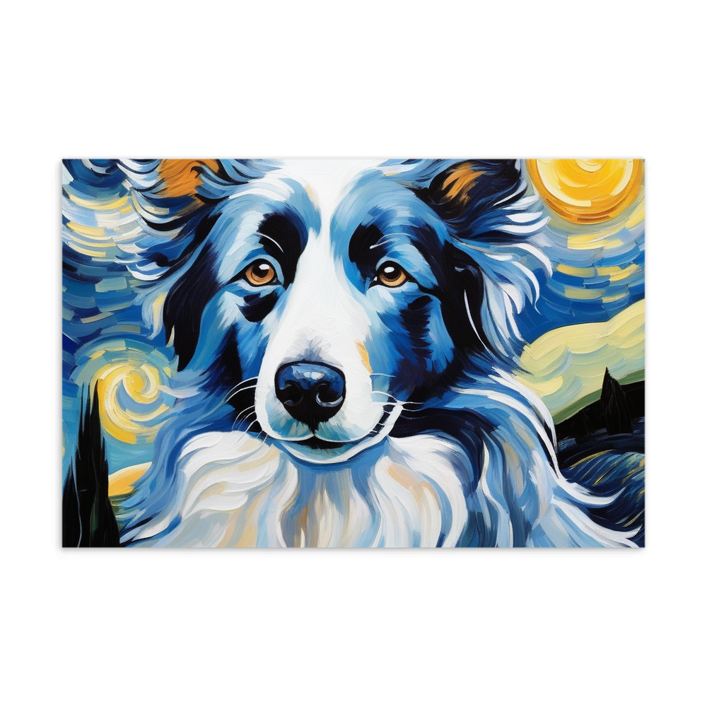 PugMug Custom Blue Merle Border Collie Postcard