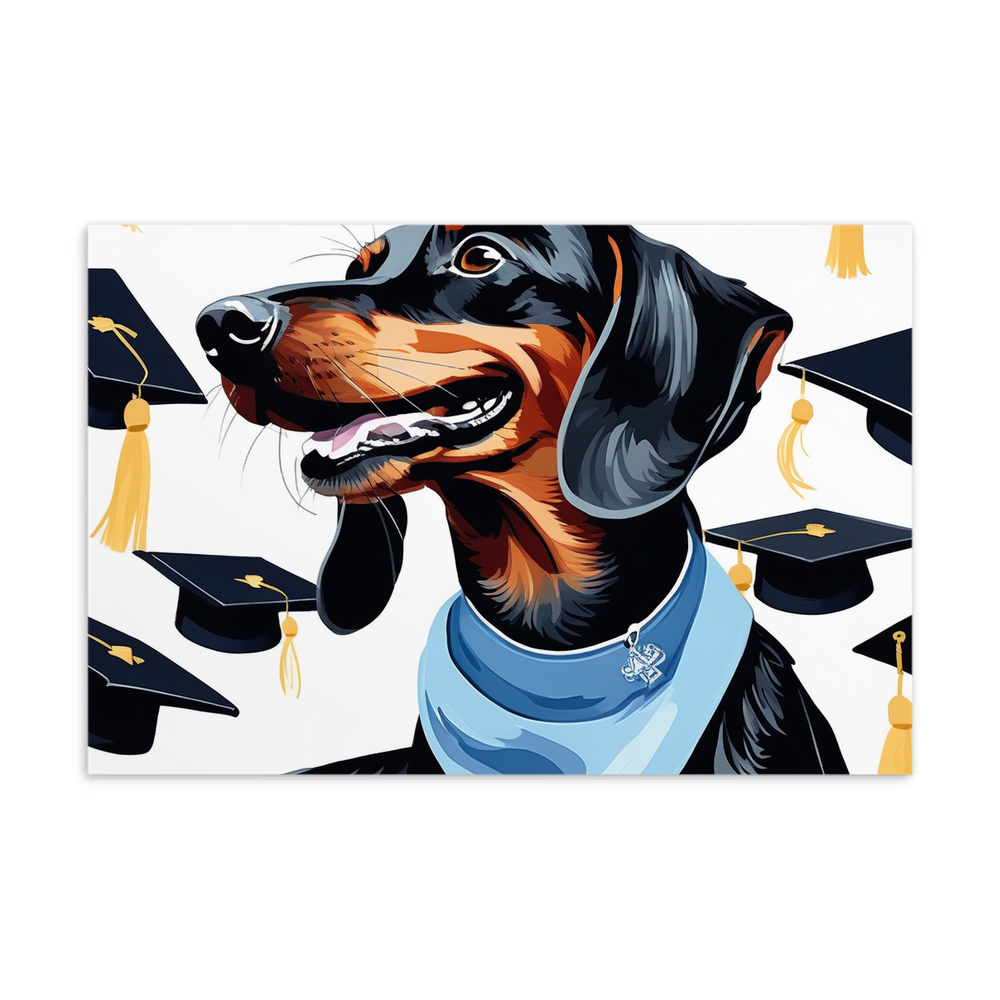 PugMug Custom Black Dachshund Postcard