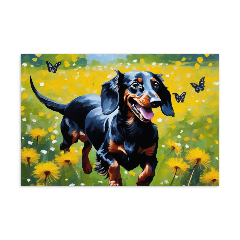 PugMug Custom Black Dachshund Postcard