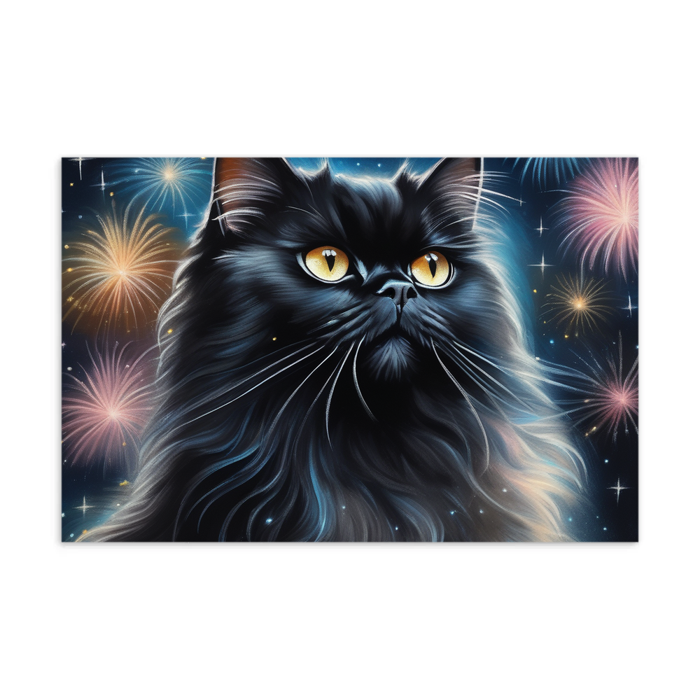 PugMug Custom Black Persian Cat Postcard
