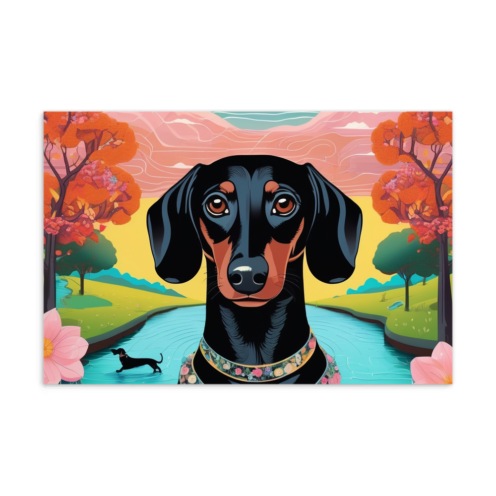 PugMug Custom Black Dachshund Postcard