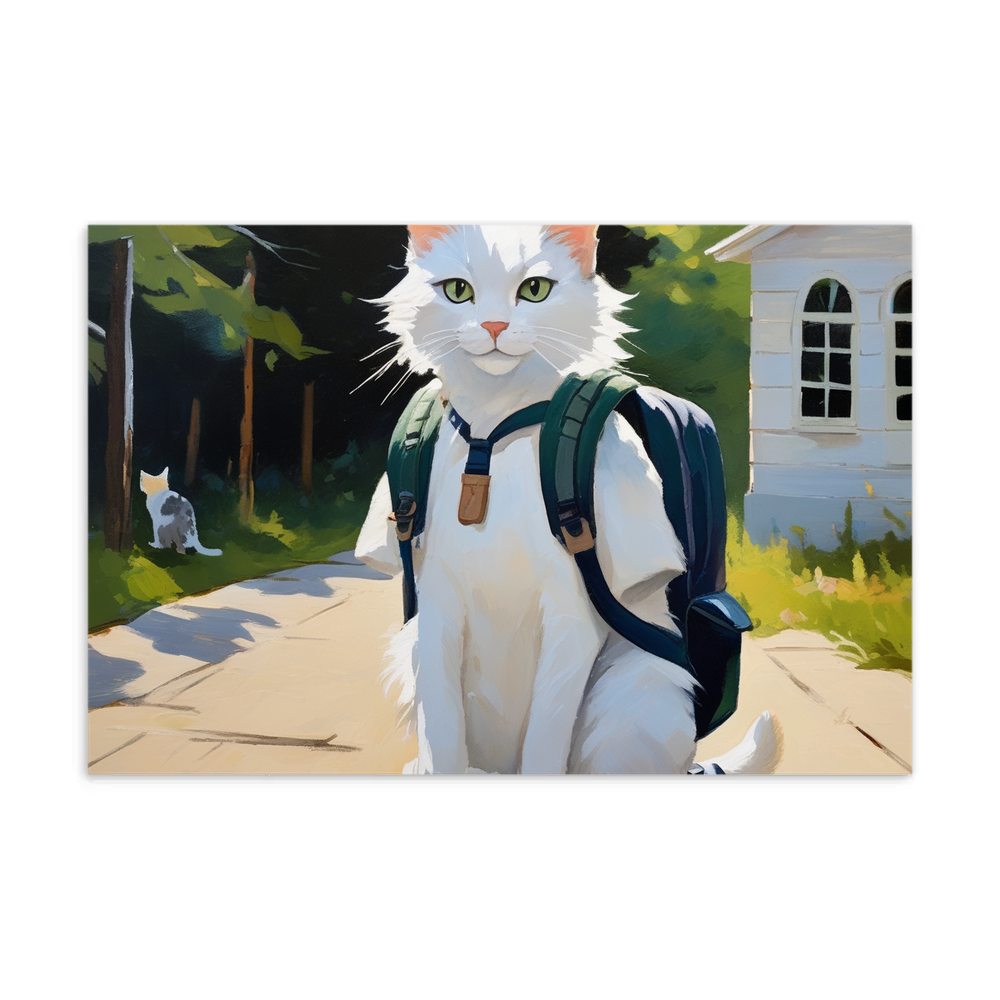 PugMug Custom White Companion Cat Postcard