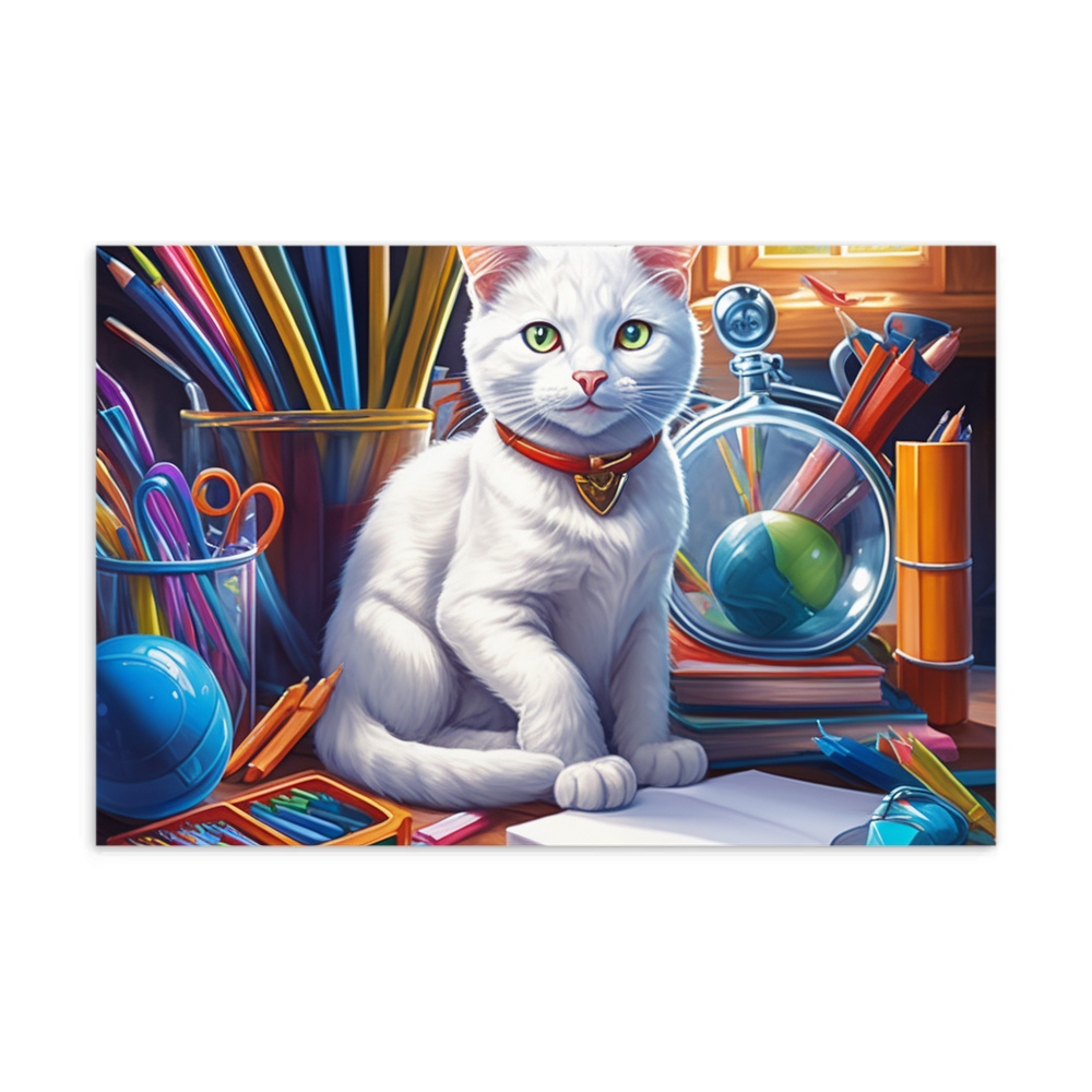 PugMug Custom White Companion Cat Postcard