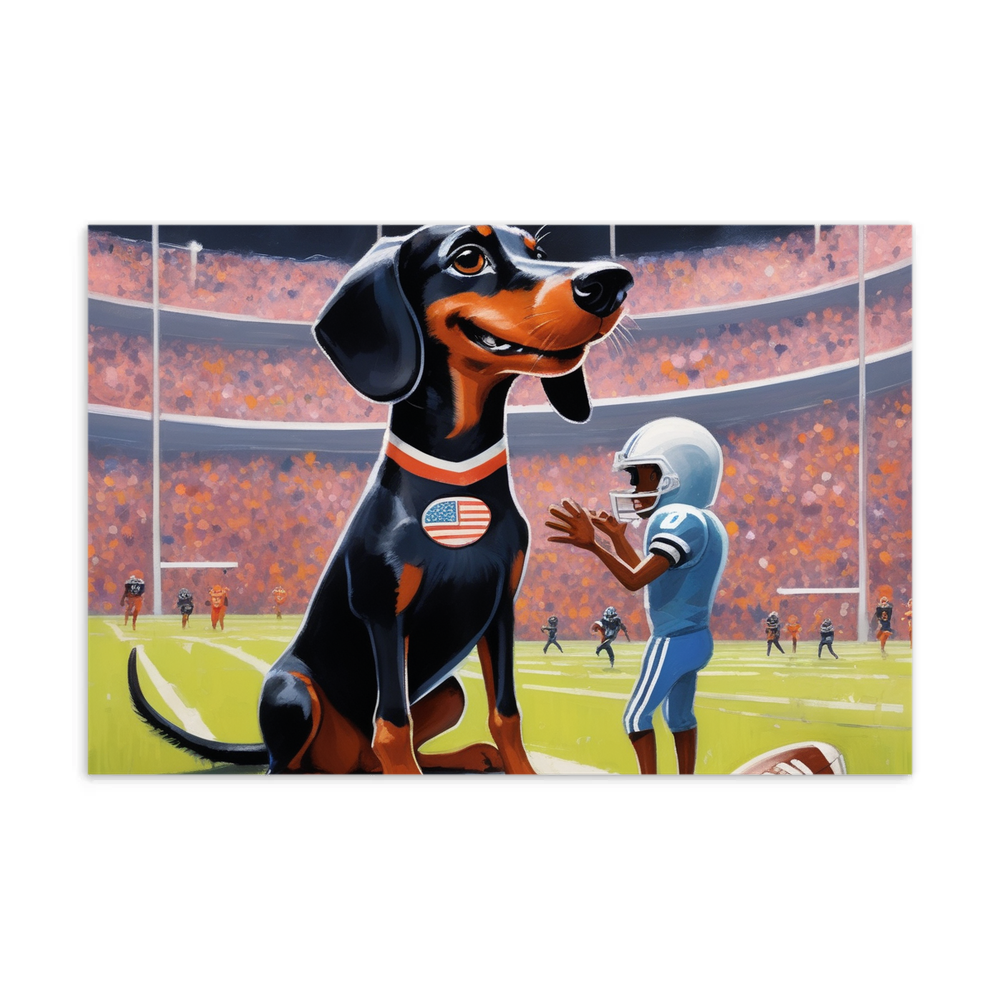 PugMug Custom Black Dachshund Postcard