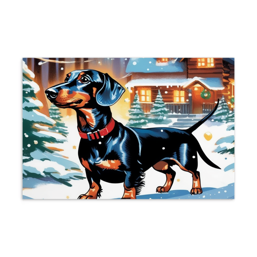 PugMug Custom Black Dachshund Postcard