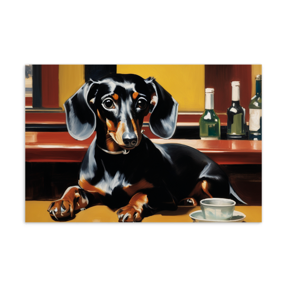 PugMug Custom Black Dachshund Postcard