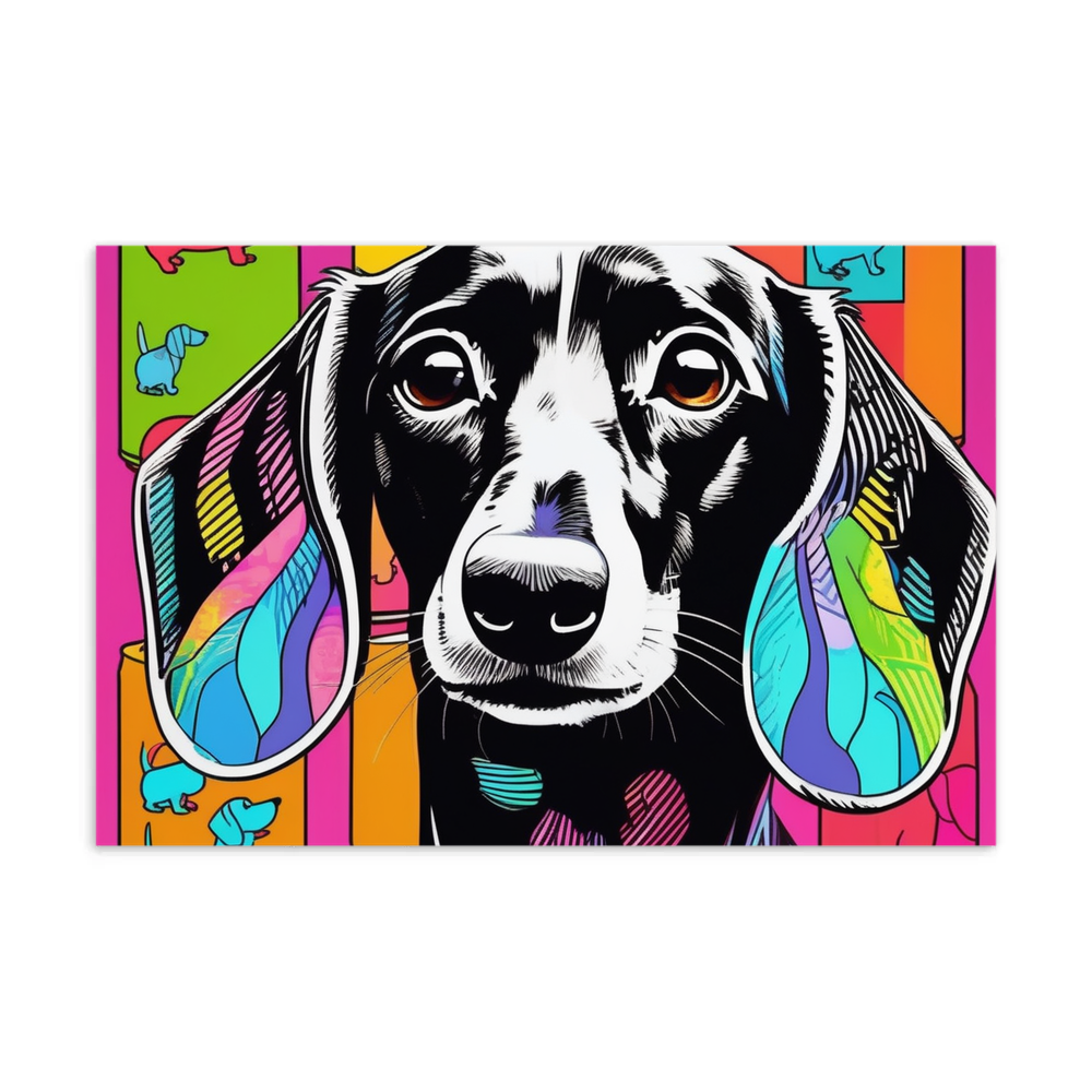 PugMug Custom Black Dachshund Postcard