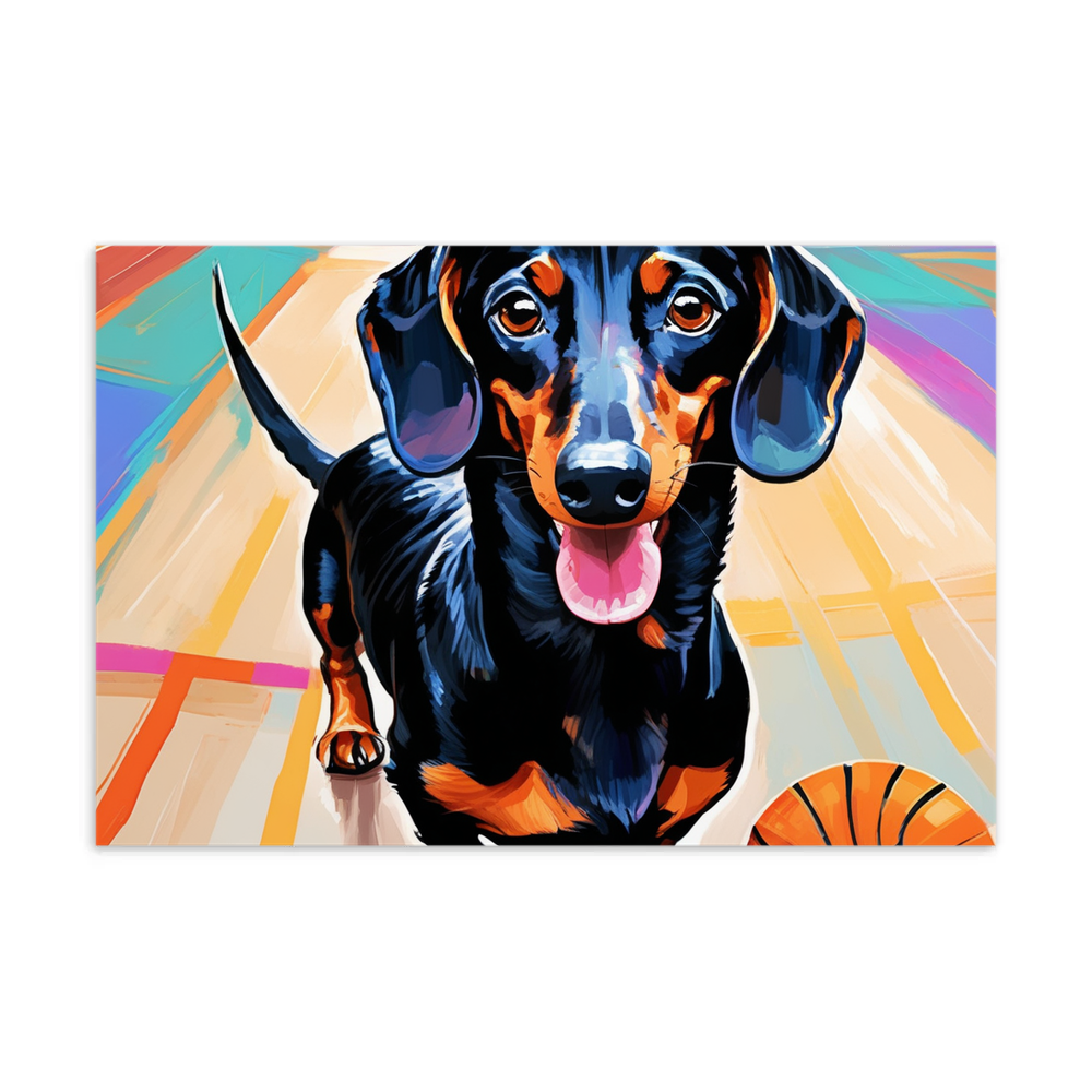 PugMug Custom Black Dachshund Postcard