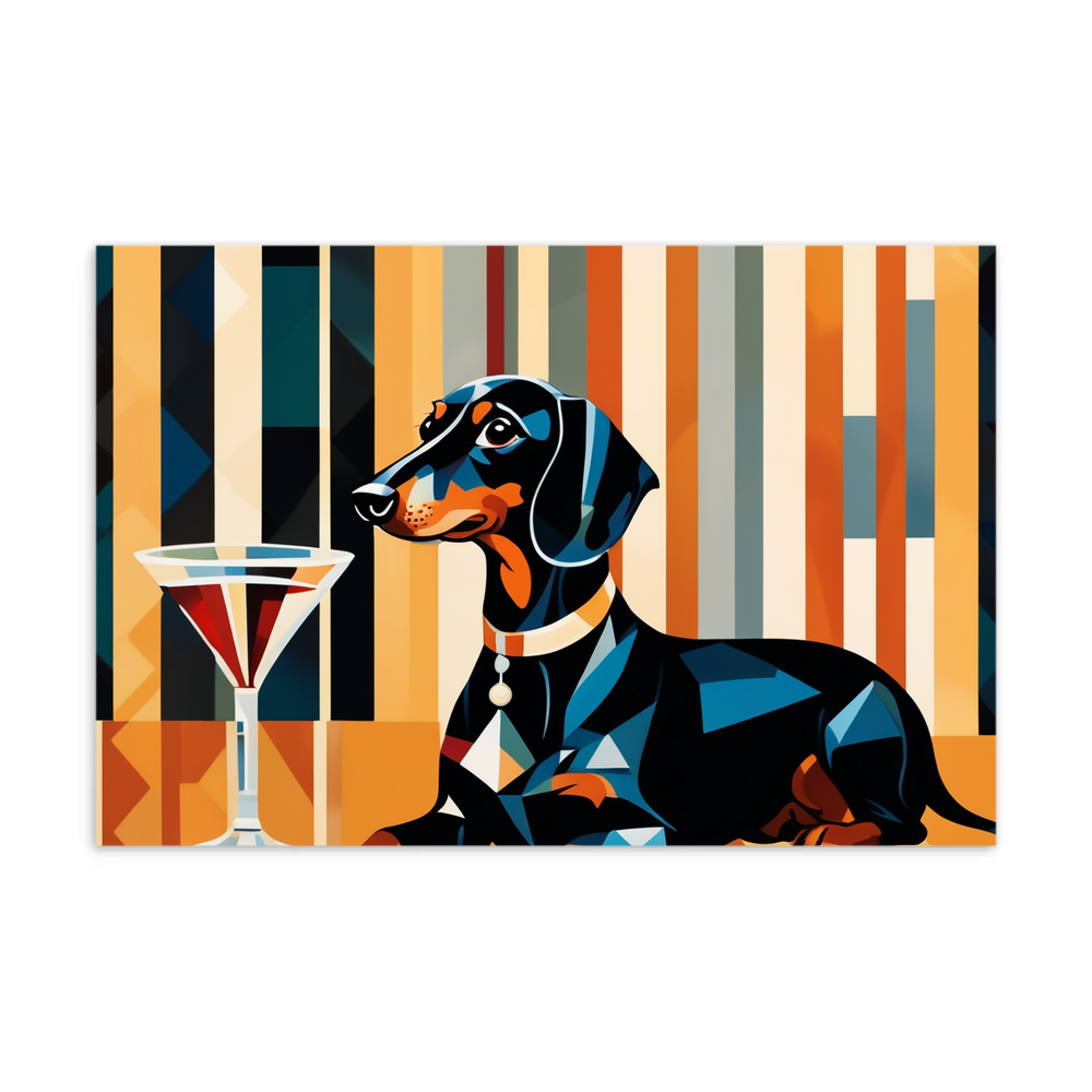 PugMug Custom Black Dachshund Postcard