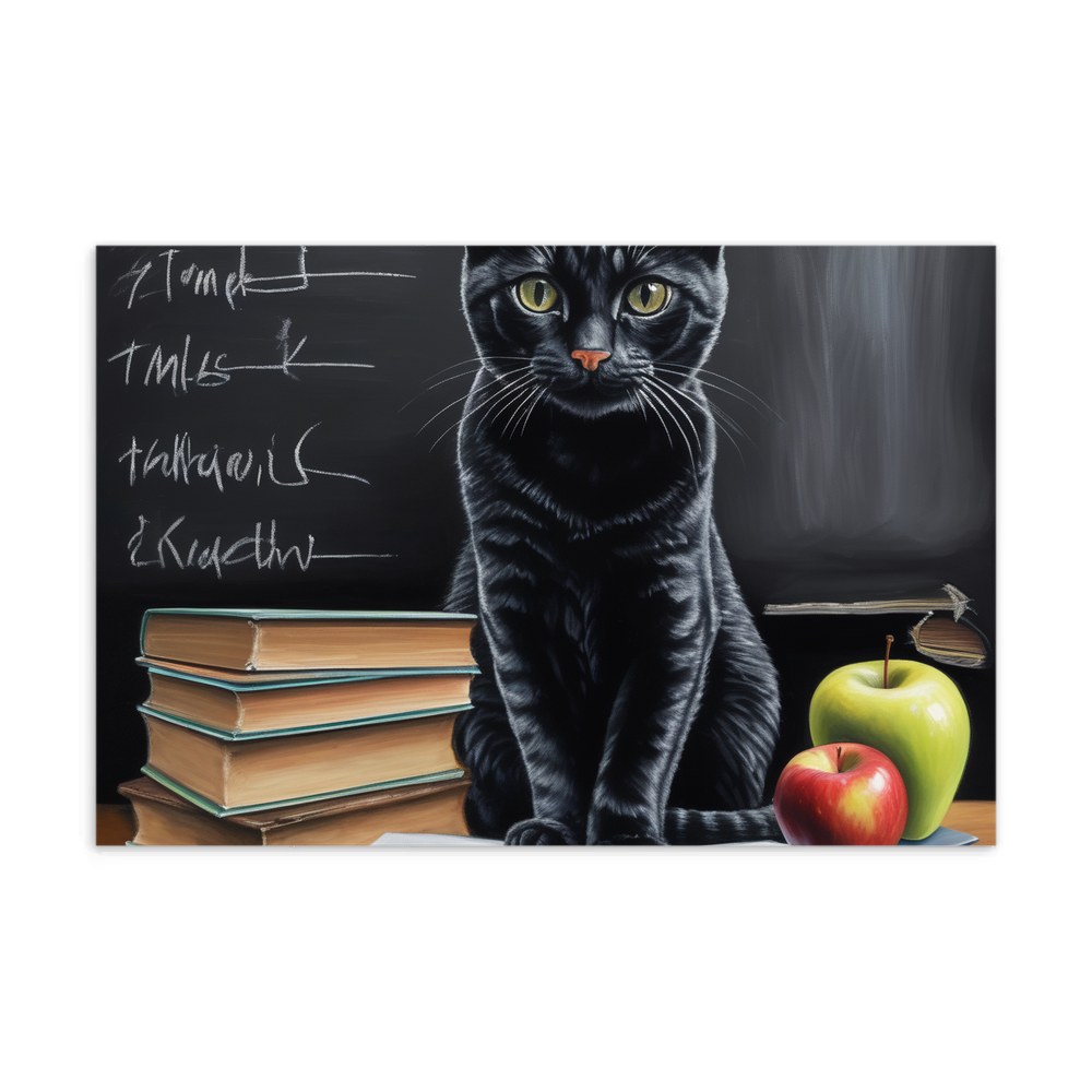 PugMug Custom Black American Shorthair Cat Postcard