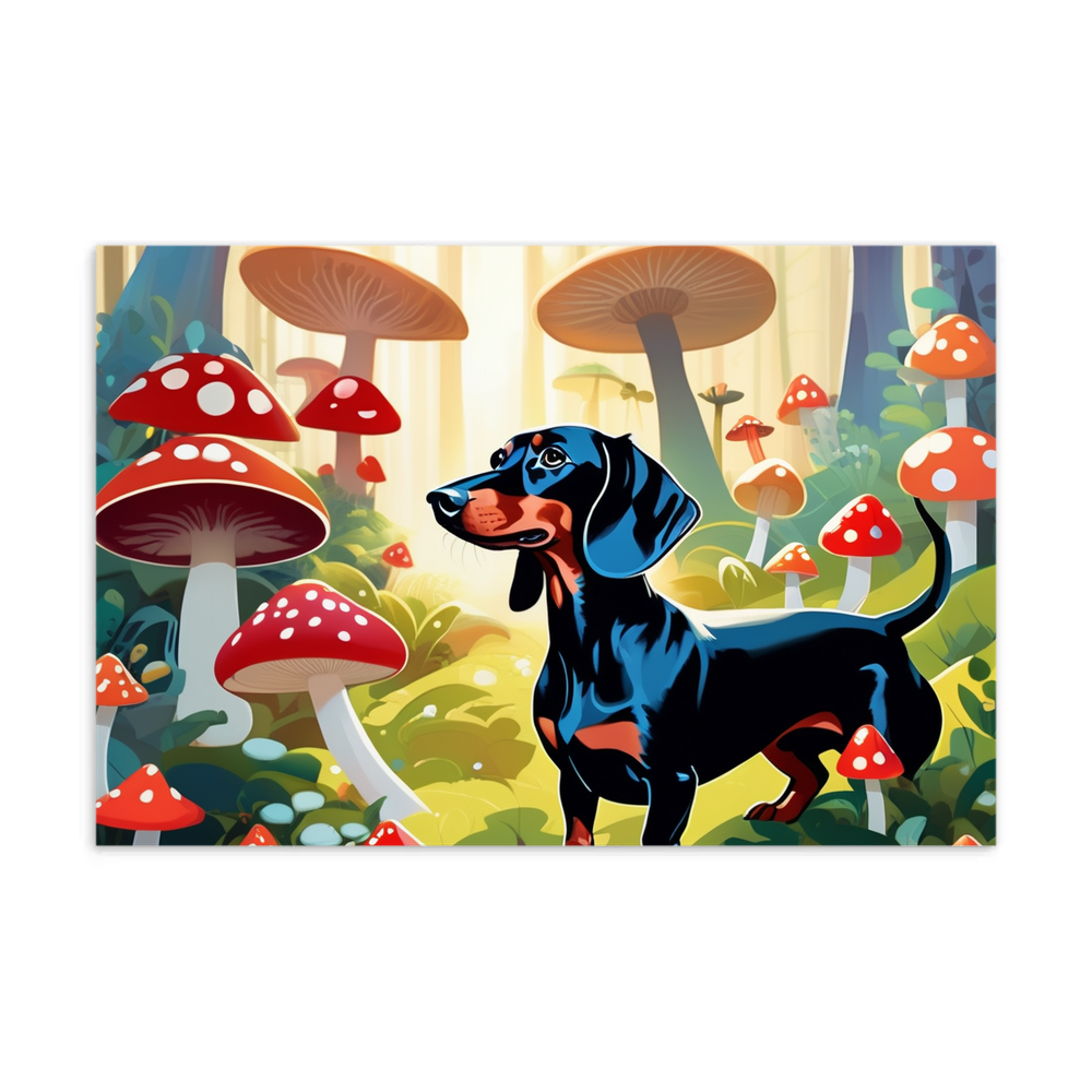 PugMug Custom Black Dachshund Postcard