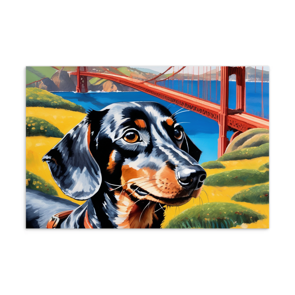 PugMug Custom Black Dachshund Postcard
