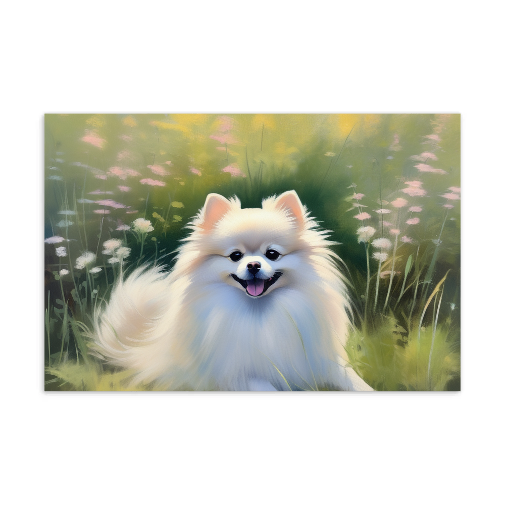 PugMug Custom White Pomeranian Postcard