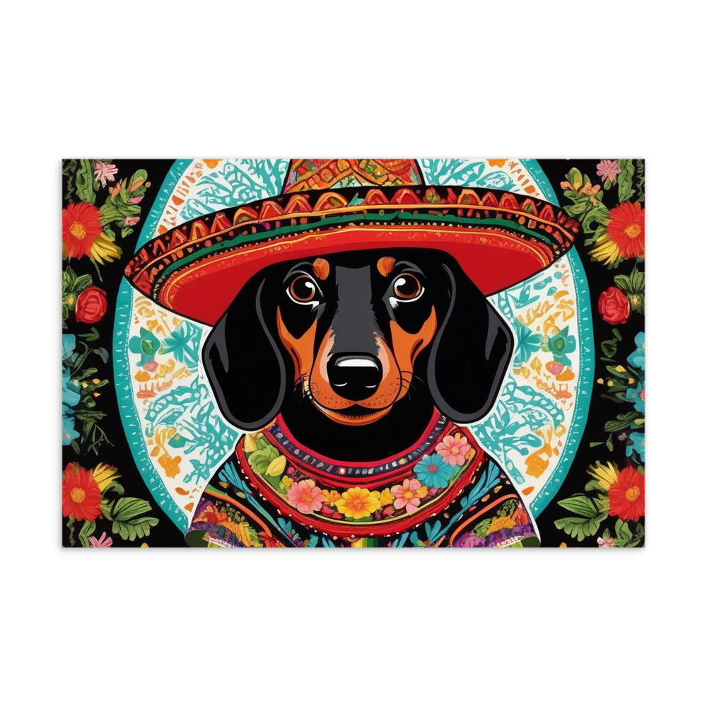 PugMug Custom Black Dachshund Postcard