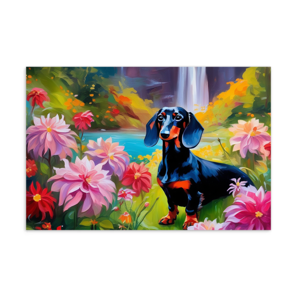 PugMug Custom Black Dachshund Postcard