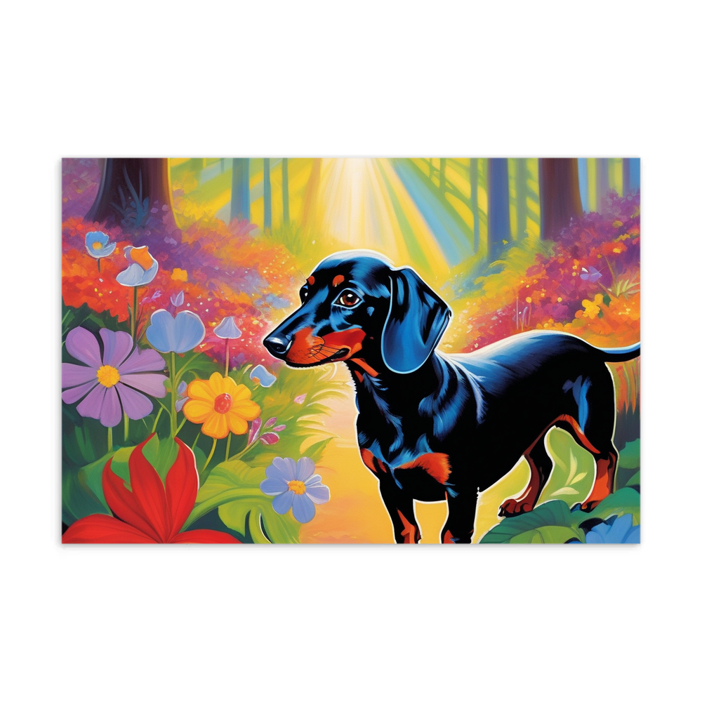 PugMug Custom Black Dachshund Postcard