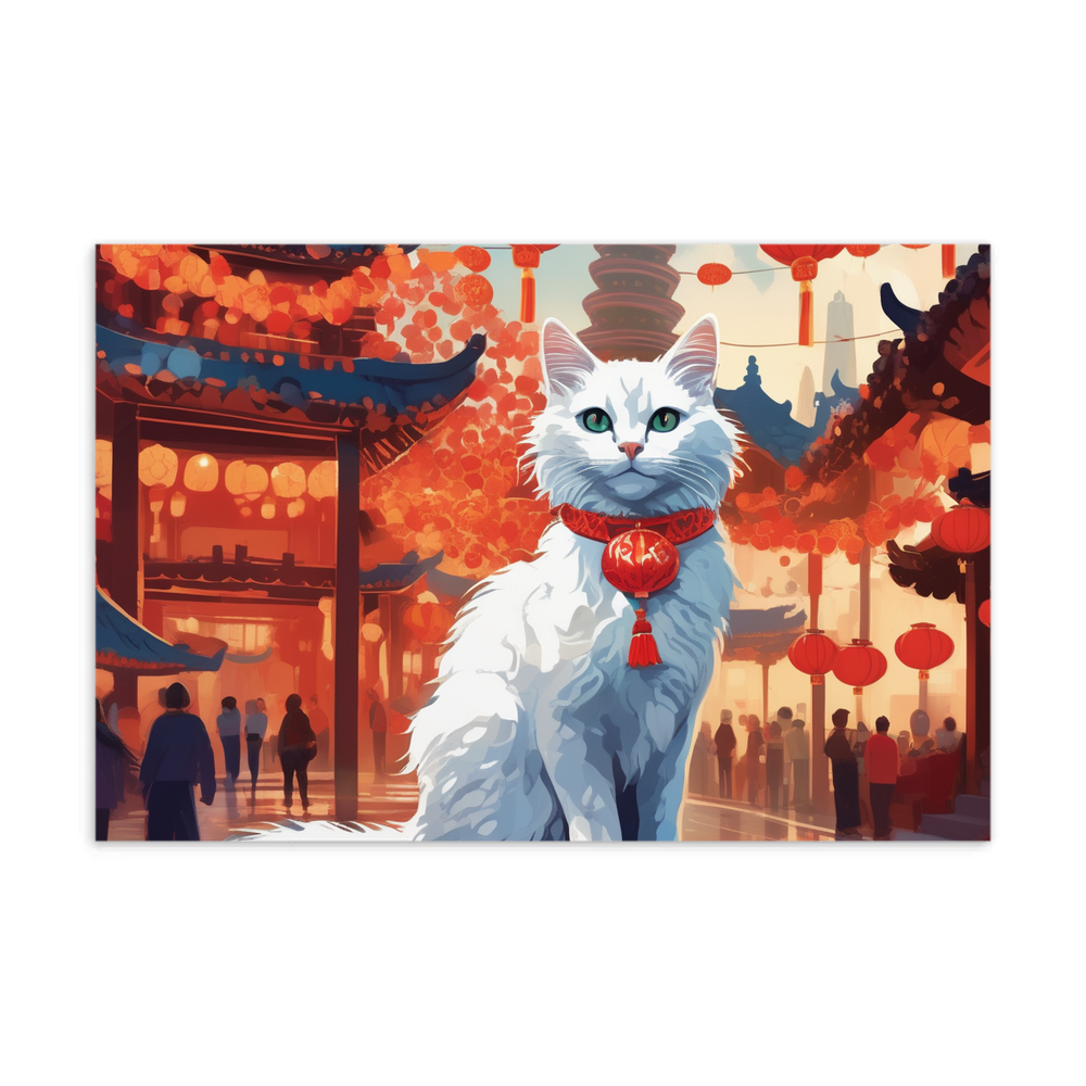 PugMug Custom White Companion Cat Postcard