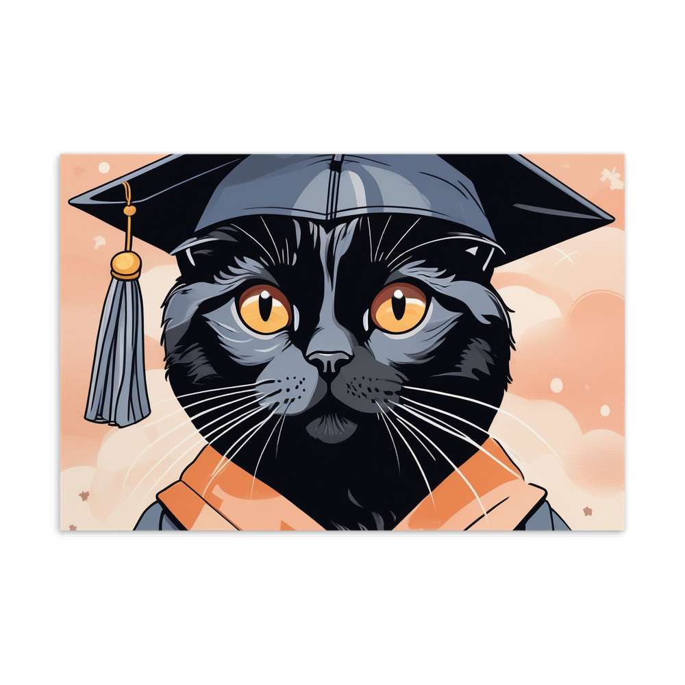 PugMug Custom Black Scottish Fold Cat Postcard