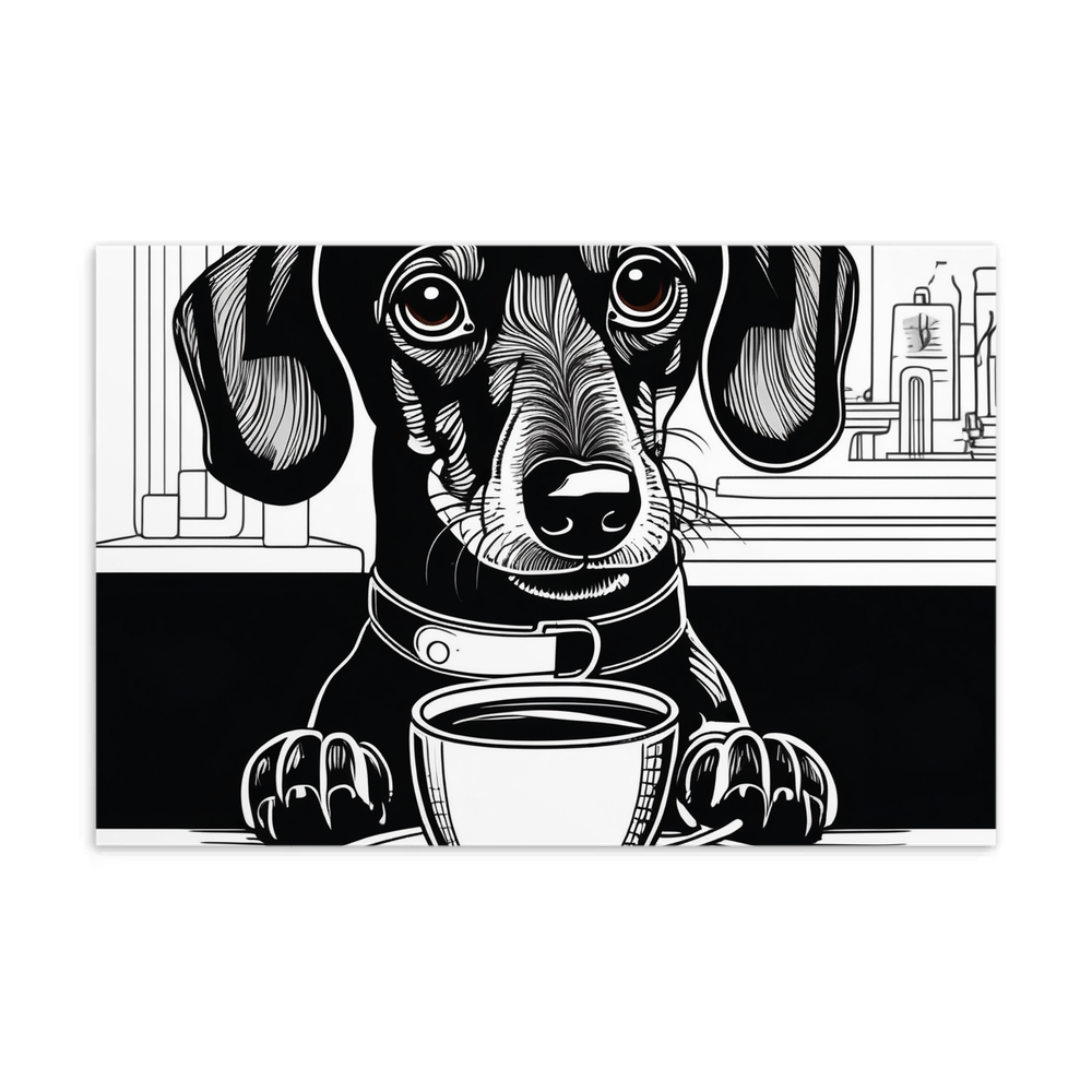 PugMug Custom Black Dachshund Postcard