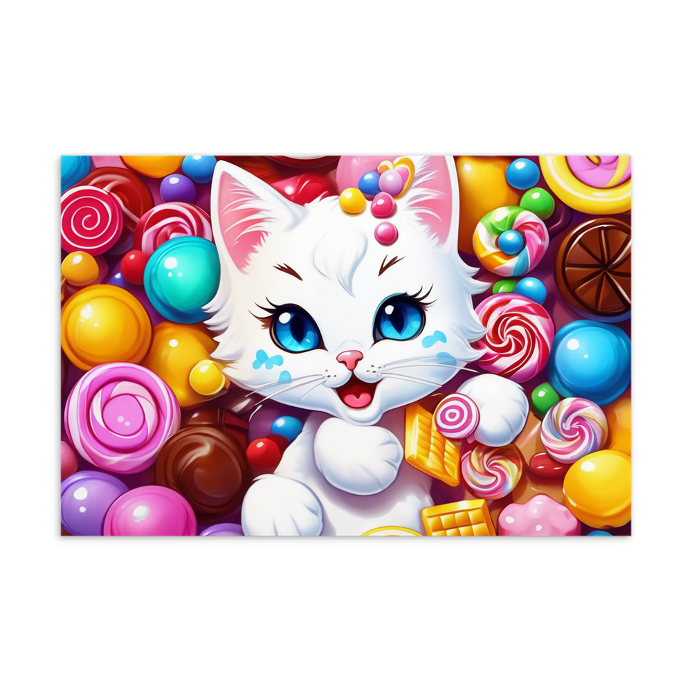 PugMug Custom White Companion Cat Postcard