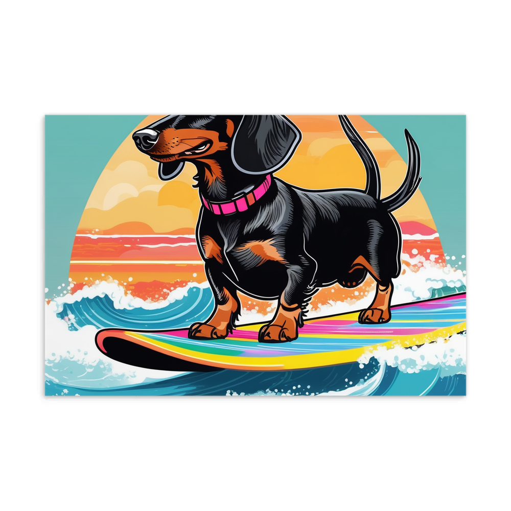 PugMug Custom Black Dachshund Postcard