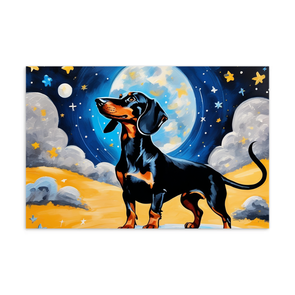 PugMug Custom Black Dachshund Postcard
