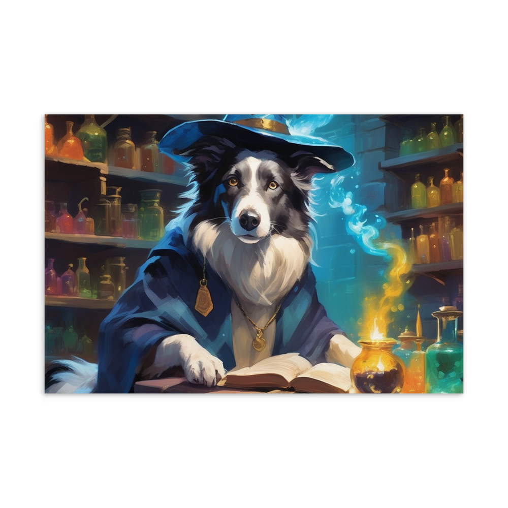 PugMug Custom Blue Merle Border Collie Postcard