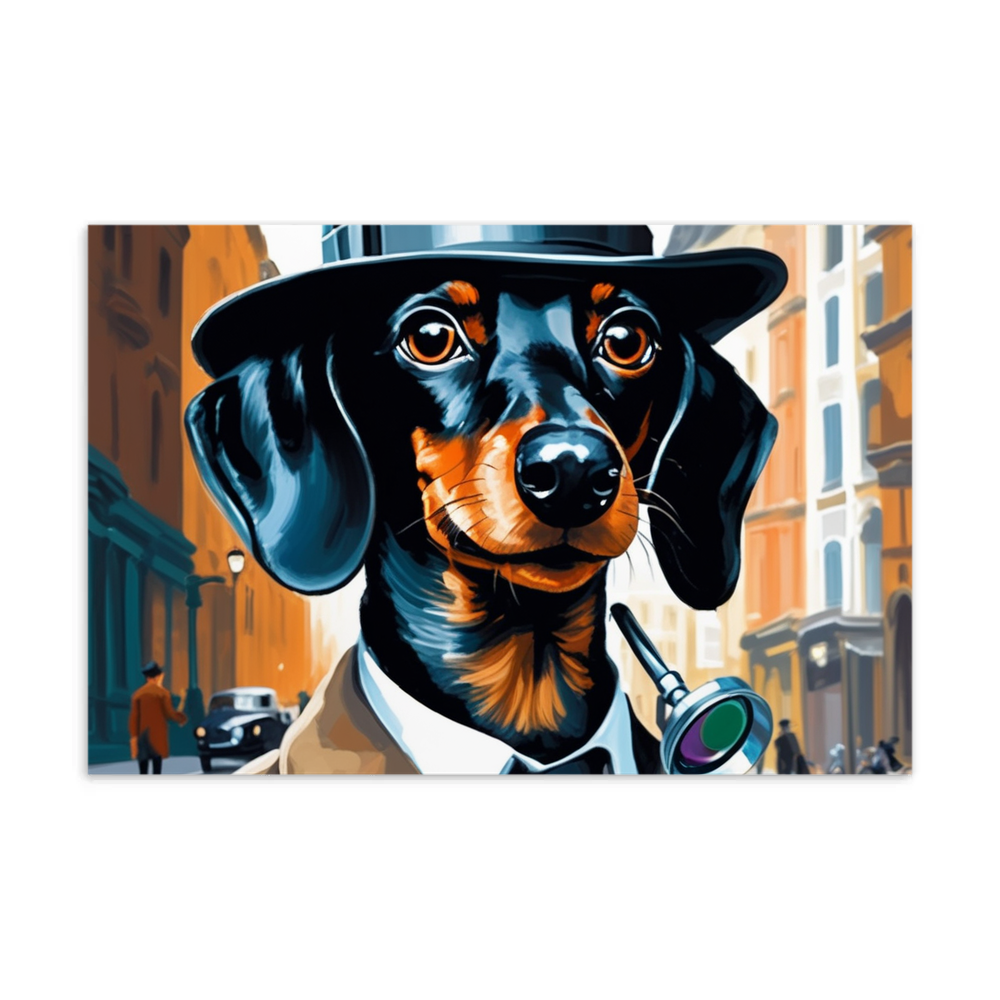 PugMug Custom Black Dachshund Postcard