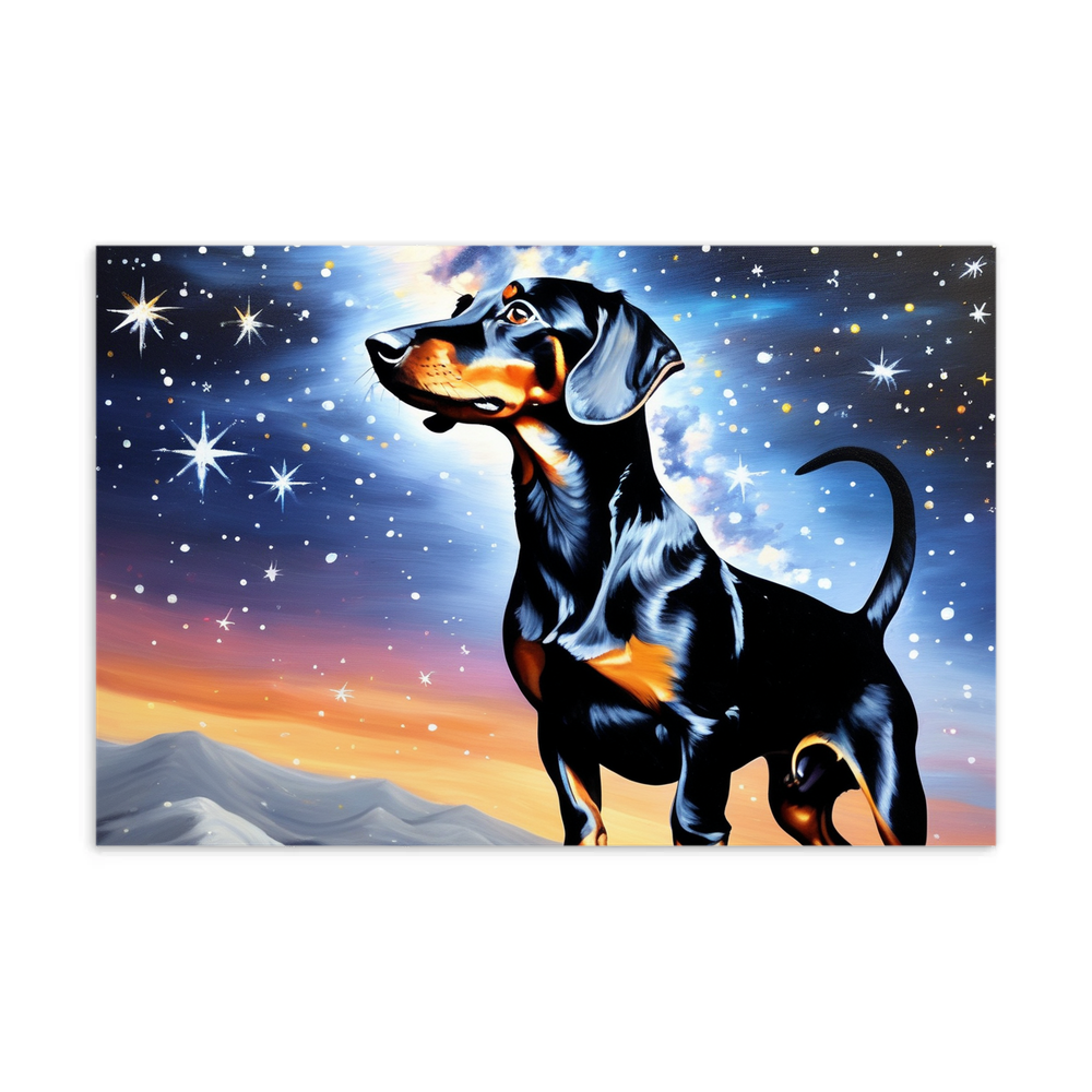 PugMug Custom Black Dachshund Postcard