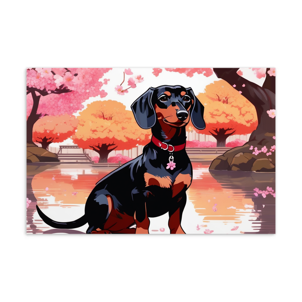 PugMug Custom Black Dachshund Postcard
