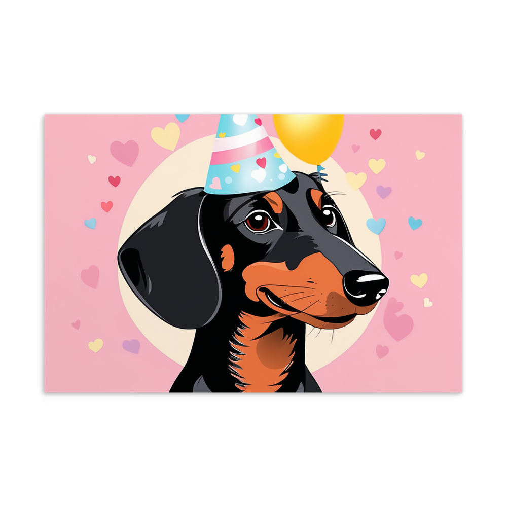 PugMug Custom Black Dachshund Postcard