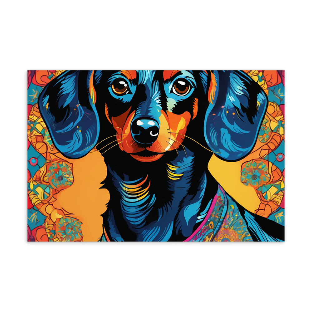 PugMug Custom Black Dachshund Postcard