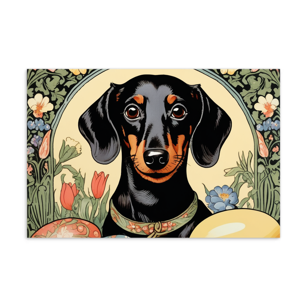 PugMug Custom Black Dachshund Postcard