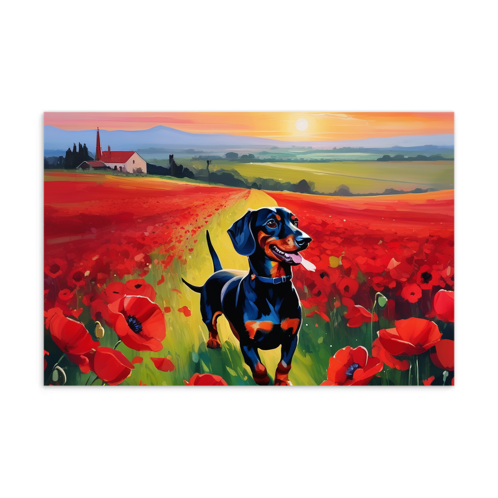 PugMug Custom Black Dachshund Postcard