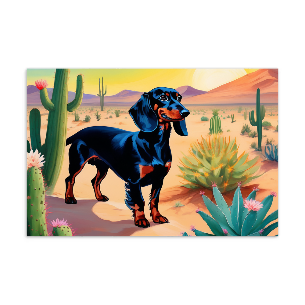 PugMug Custom Black Dachshund Postcard
