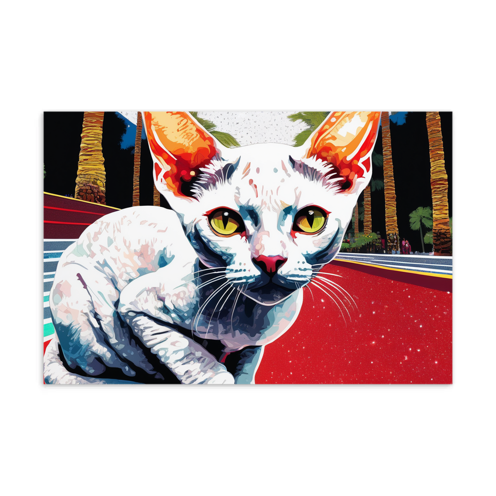 PugMug Custom White Devon Rex Cat Postcard