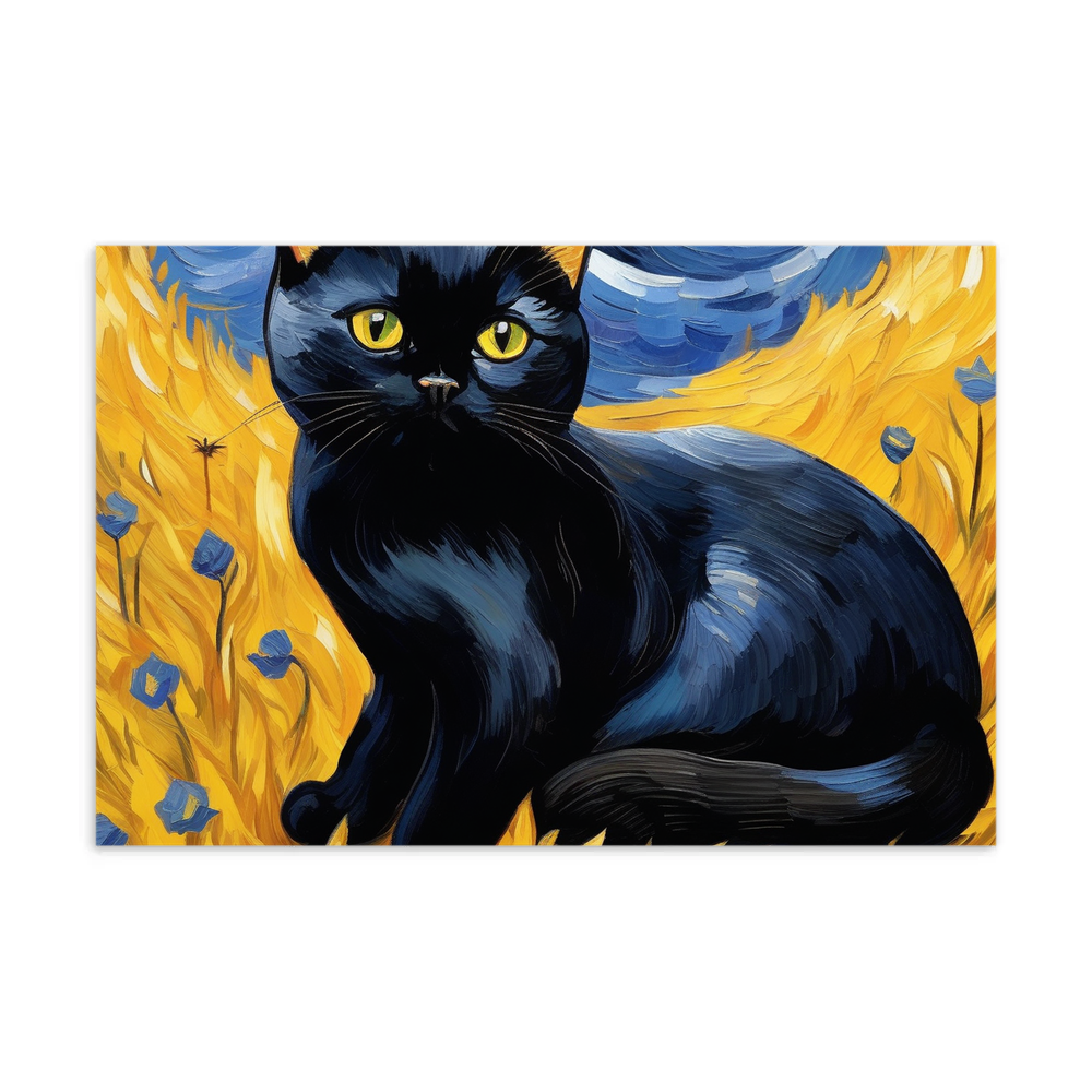 PugMug Custom Black British Shorthair Cat Postcard